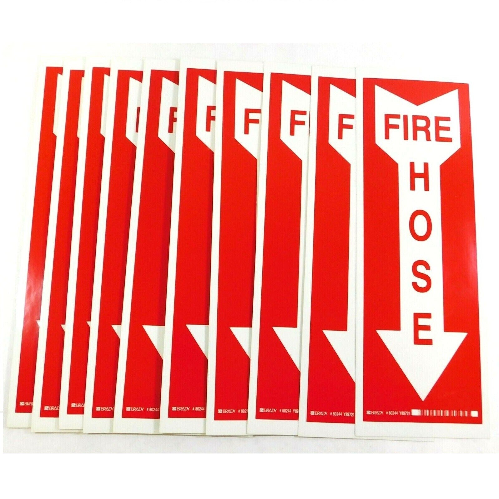 Brady 80244 14" x 5" x 0.008" Fire Hose Sign (Pack of 10)1