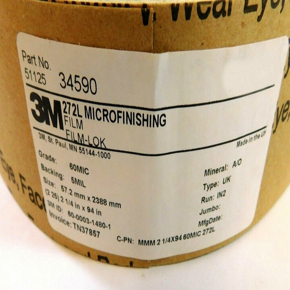 3M 272L 2-1/4" x 94" Microfinishing Film Belts (5 Belts) -2