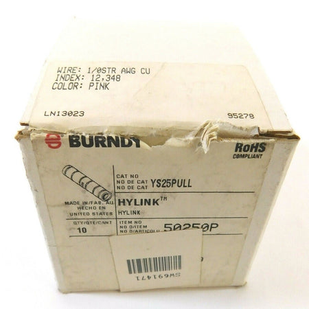 Burndy YS25PULL Pink Butt Splices (Pack of 10) -2