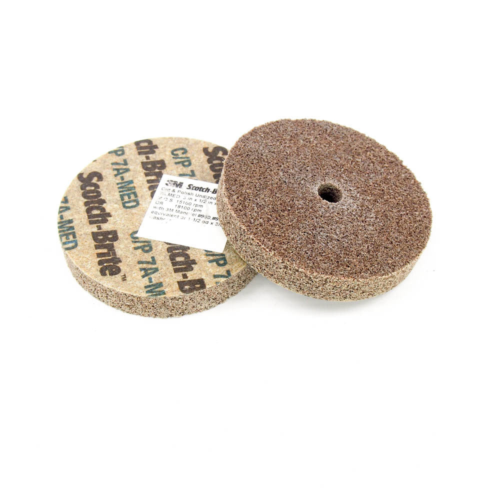 3M Unitized Wheels Cut & Polish 7A Medium 3" x 1/2 x 3/8 03732 (20 Pieces) -0