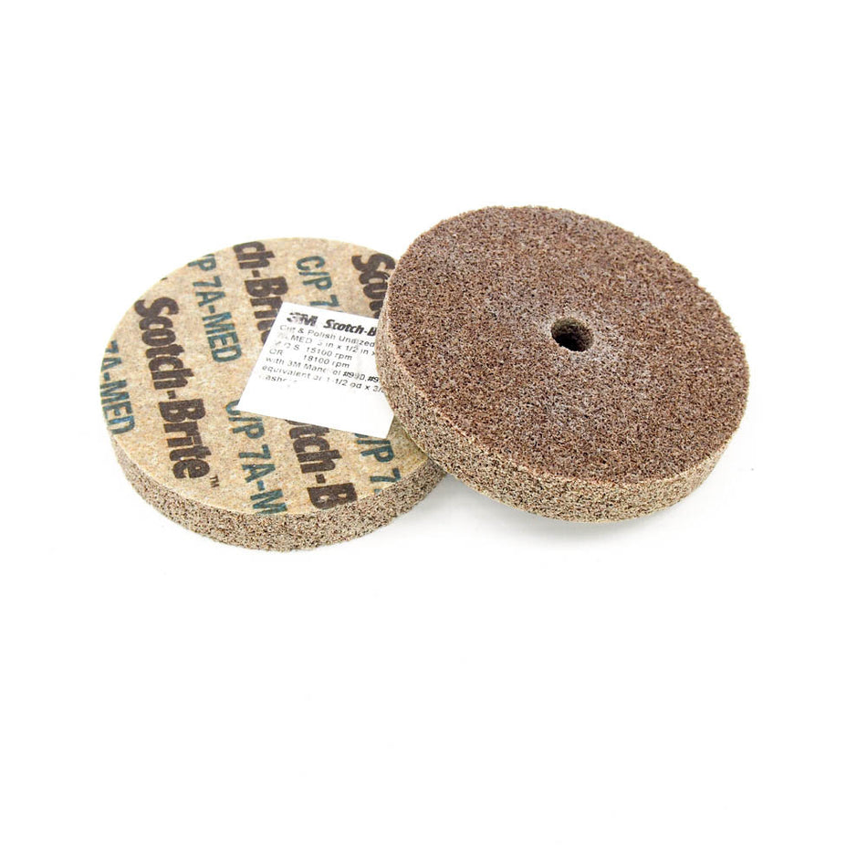 3M Unitized Wheels Cut & Polish 7A Medium 3" x 1/2 x 3/8 03732 (20 Pieces) -0