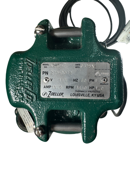 Zoeller 270-0002 2" FNPT 1PH 1HP 115VAC 60Hz 15A Cast Iron Sewage Ejector Pump5
