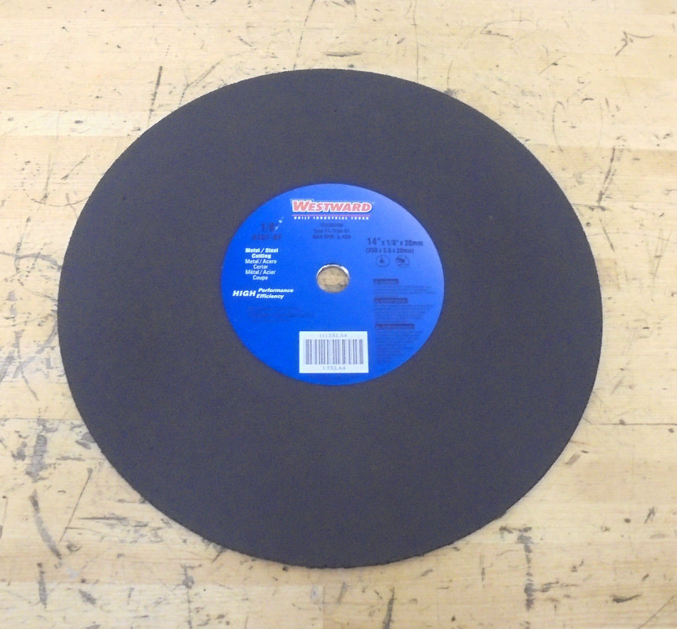 Westward 14" Cut-Off Wheels 1/8" Thick  20 mm Arbor Type 41 5XLA4  Pack of 10 -0