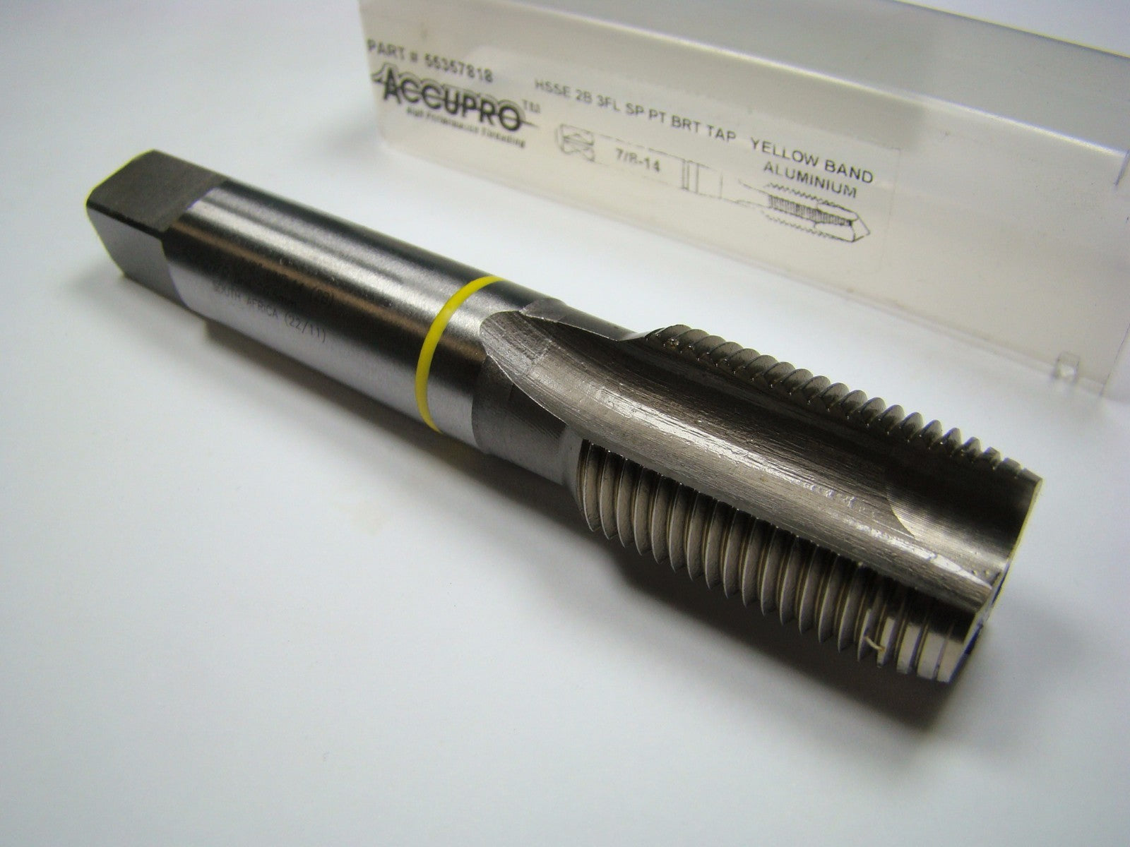 Plug Spiral Point Tap 7/8-14 2B 3FL HSS-E UNF 4-11/16" Yellow Band0