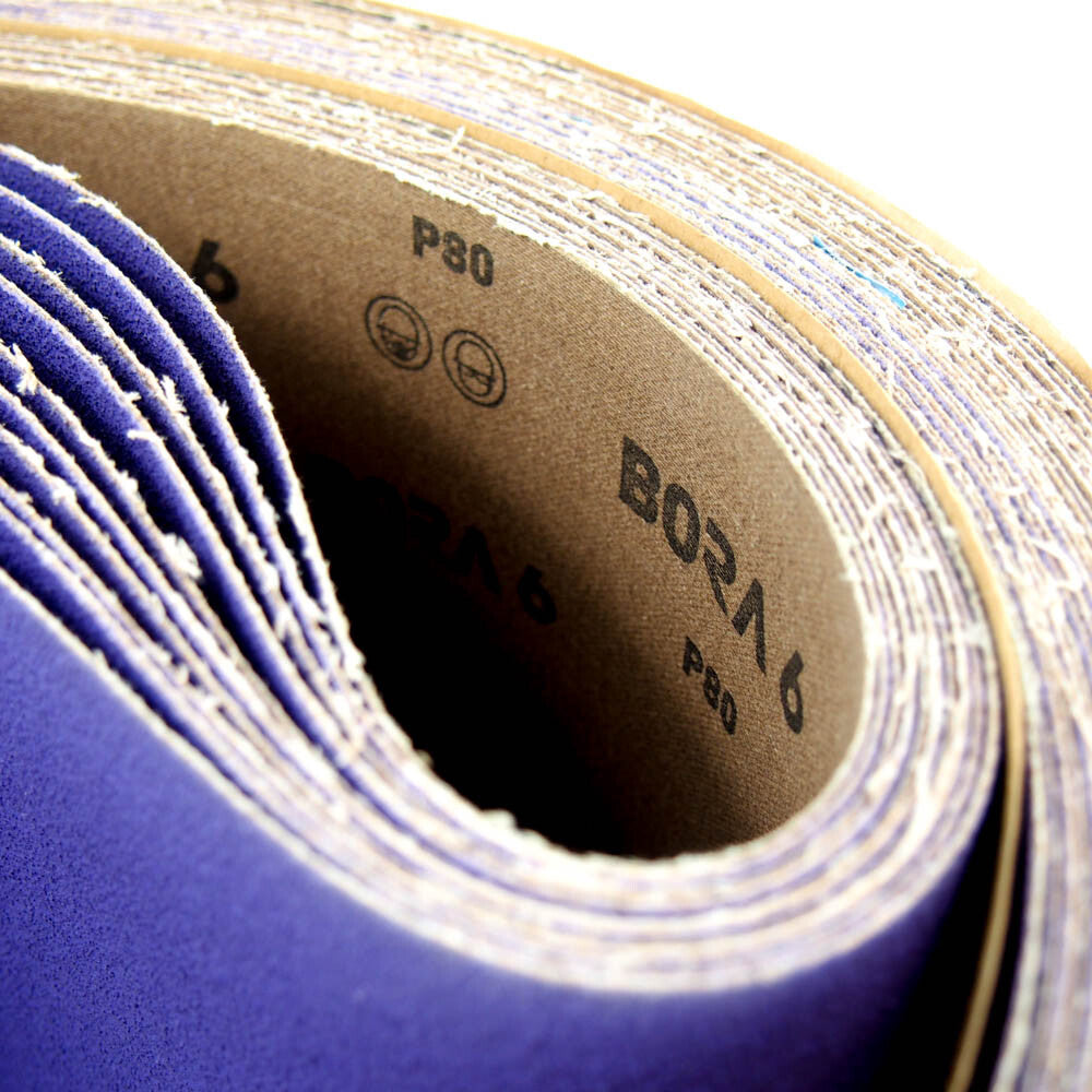 Deerfos Bora 6 6" Wide x 132" Long Coated 80 Grit Sanding Belt (10-Pack) -1