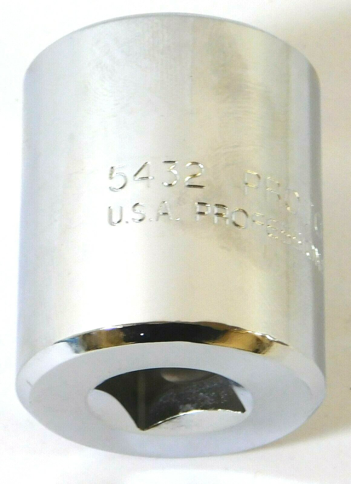 Proto J5432 Standard Hand Socket 1" Size x 1/2" Drive Size x 1-9/16" OAL 12 Pt -1