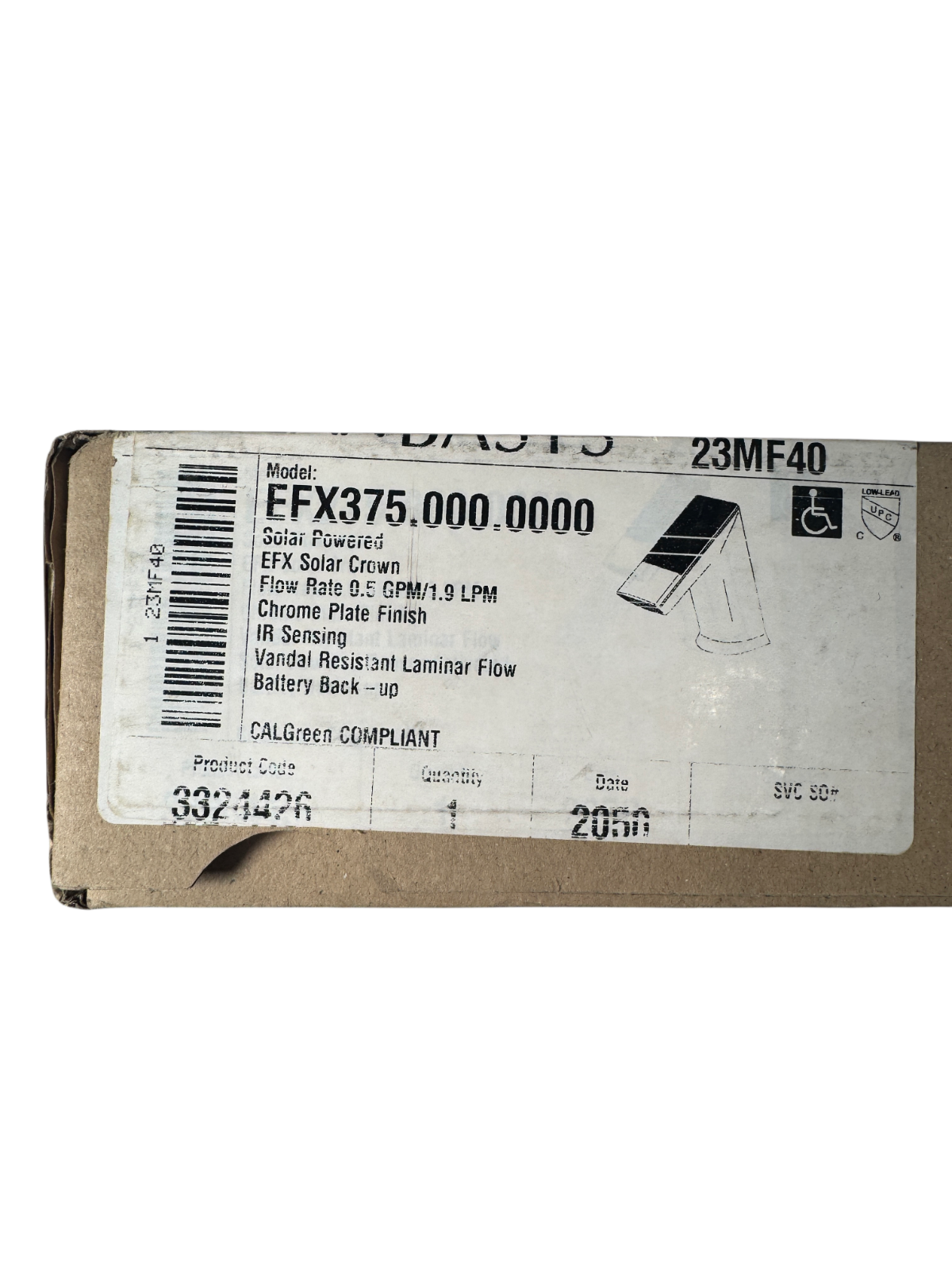 Sloan EFX375.000.0000 0.5 GPM 6VDC 2A Single-Post Deck Bathroom Sensor Faucet3
