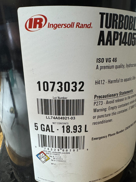 Ingersoll Rand AAP1405340-00294 5 Gal TurboBlend 46 HydroCracked Lubricating Oil2