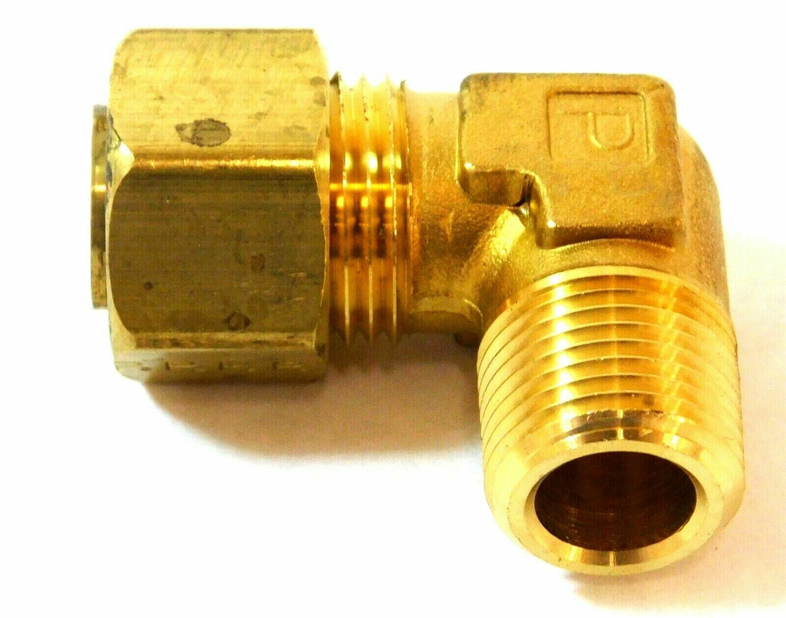 Parker 8 CB12-B Inru-Lok 90° Brass Elbows 1/2" x 3/8-18 (Pack of 5) -3