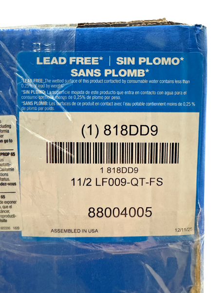 Watts 11/2 LF009-QT-FS 1-1/2" NPT Reduced Pressure Zone Backflow Preventer1