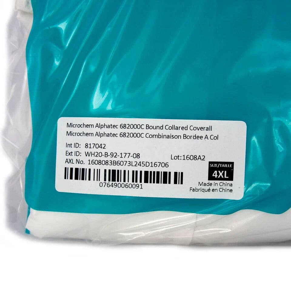 Ansell 68-2000C Size 4XL White Bound Hooded Coverall (Pack of 25) -1