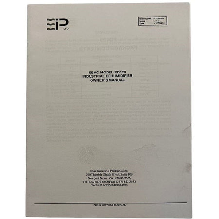 Ebac PD120 110V 1PH 60Hz 1kW 9.2A 491 CFM Commercial/Industrial Dehumidifier -3