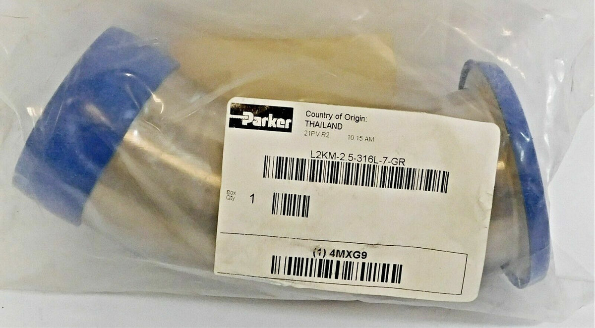 Parker L2KM-2.5-316L-7 Stainless Steel 45° Sweep Elbow 2-1/2"2
