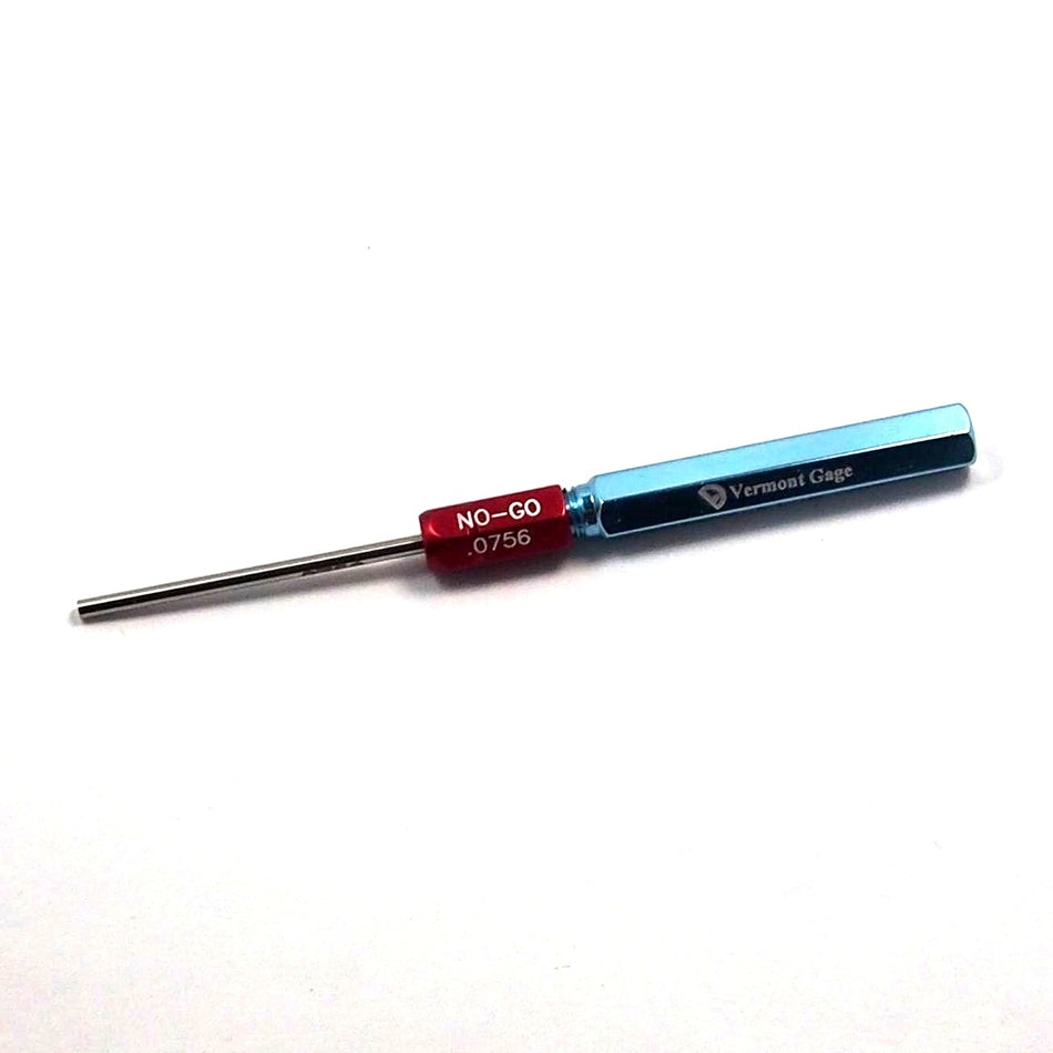 VERMONT GAGE STL 0.0756" Class ZZ No-Go Gage0