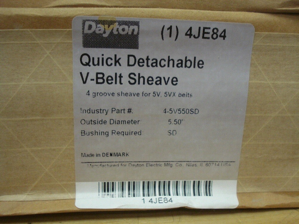 Dayton 4JE84 5.50" Quick Detachable Cast Iron V-Belt Pulley -1