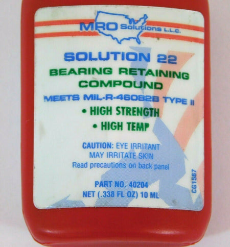 MRO Solution 22 40204 High Viscosity Green Retaining Compound 10 mL Bottle -1
