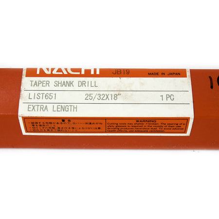Nachi 1059062 2MT HSS Extra Length Taper Shank Drill Bit 25/32"3