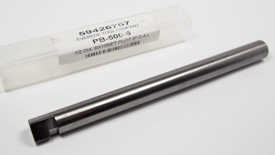 EVEREDE Bayonet Lock Pilot Arbor 1/2" x 6" OAL PB-500-60
