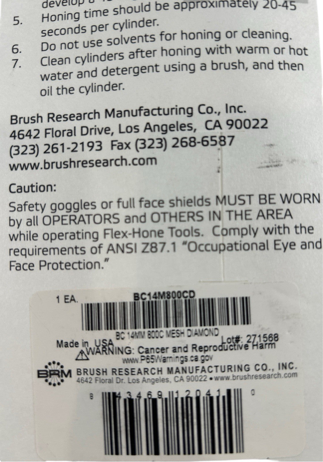 BRM BC14M800CD 14 mm Bore Dia 800 Grit Diamond Flexible Cylinder Hone (Lot of 2)1
