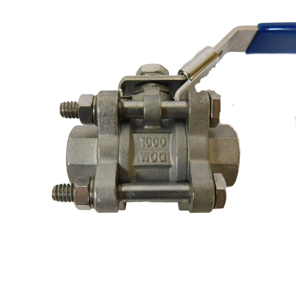 Nibco T595S6R66LL 1/4" 3-Piece Stainless Steel Ball Valve -2