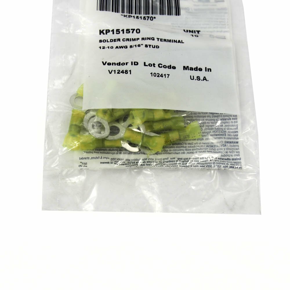 KP151570 Solder Crimp Ring Terminal 12-10 AWG (10 Pk) -1