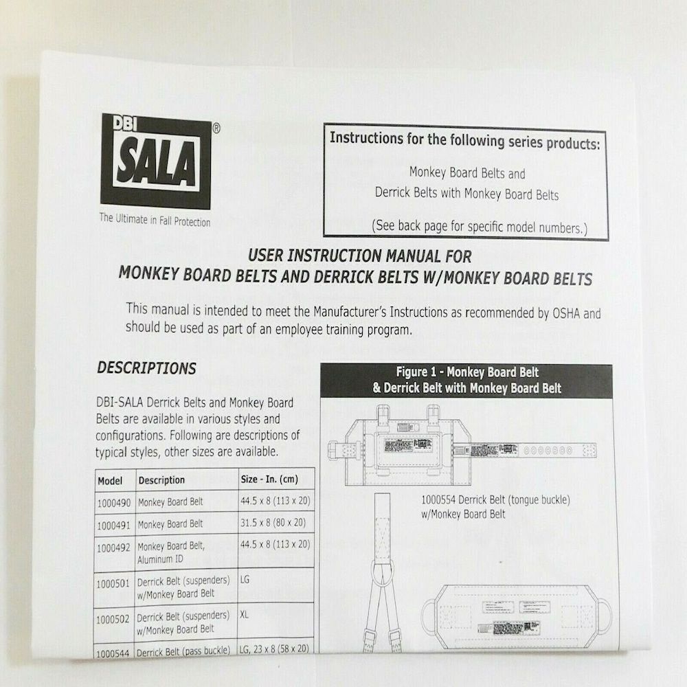 DBI Sala 1000650 Size Medium Yellow Monkey Board/Derrick Belt2