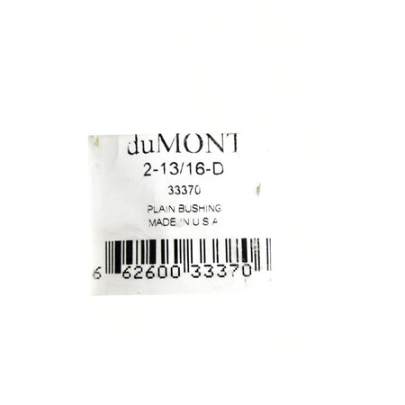 duMONT 33370 Plain D Bushing for D Broaches 2-13/16" x 6" -1