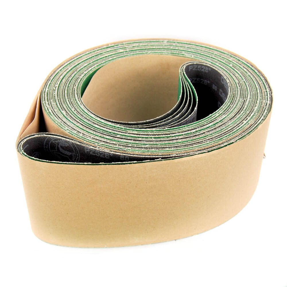 Deerfos PZ528 6" Wide x 344" Long Coated 80 Grit Sanding Belt (5-Pack) -0