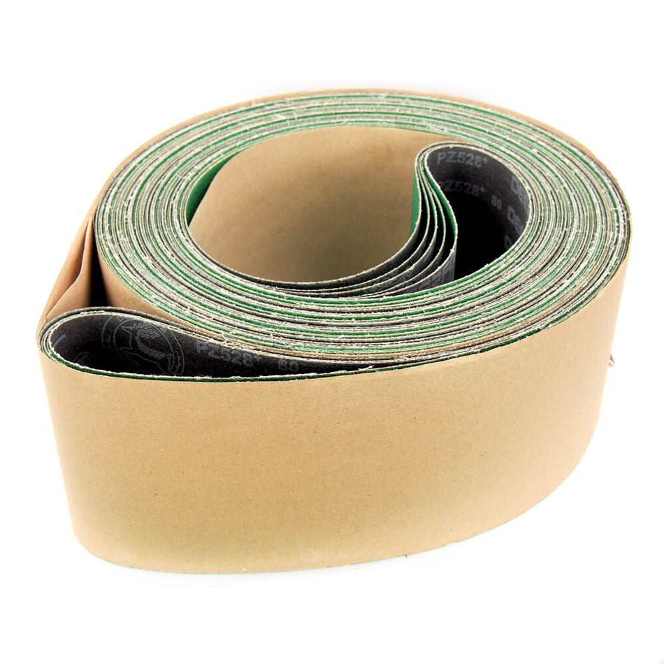 Deerfos PZ528 6" Wide x 344" Long Coated 80 Grit Sanding Belt (5-Pack) -0