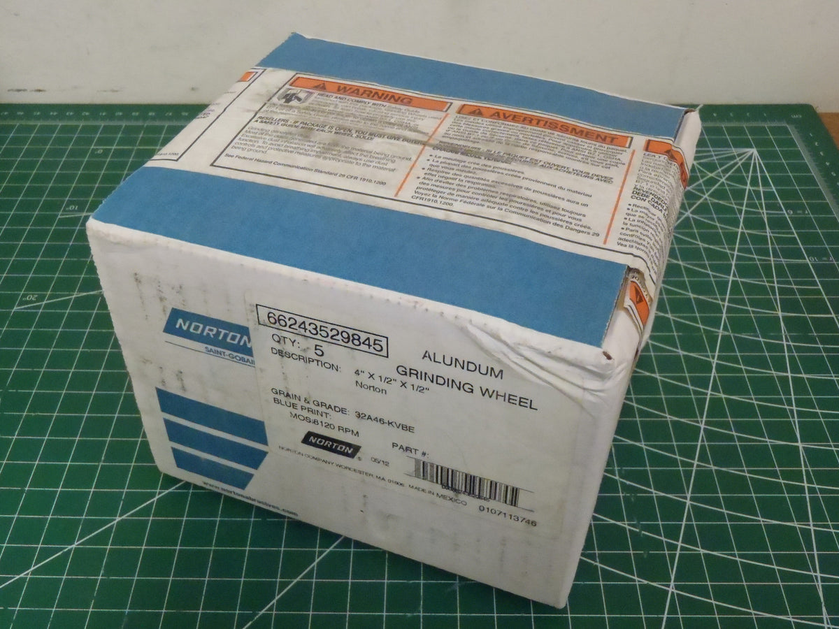 Norton 32A46-KVBE Grinding Wheels 4" x 1/2" x 1/2" 66243529845 (Pack of 5) -3