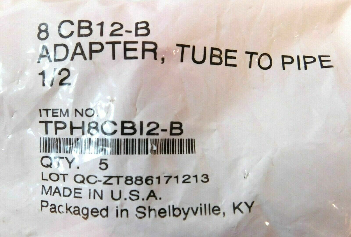 Parker 8 CB12-B Inru-Lok 90° Brass Elbows 1/2" x 3/8-18 (Pack of 5) -5