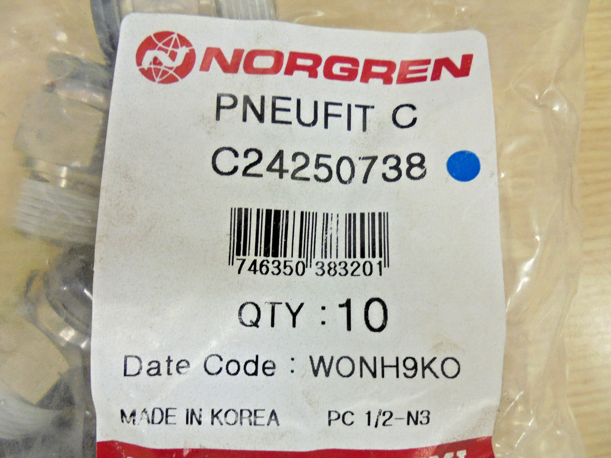 Norgren Pneufit C C24250738 1/2" x 3/8" Male STR Fitting (10 Pack) -1