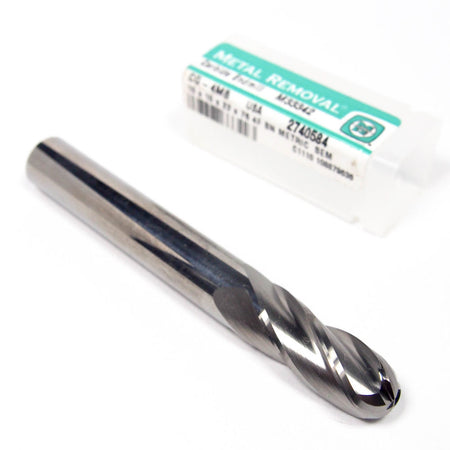 METAL REMOVAL Carbide Ball End Mill 10mm 4FL M333422