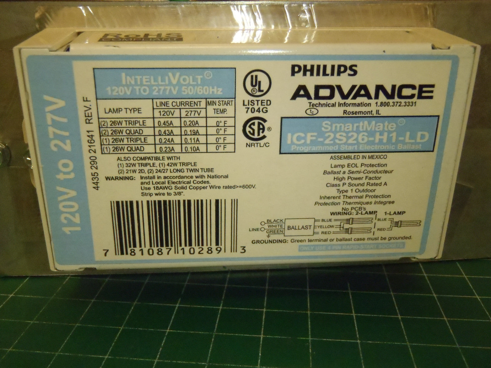 H.E. Williams Recessed Fixture Phillips Bodine Emergency Ballast B94G -4