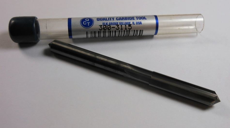 QCT Carbide Straight Reamer 0.3115" 6FL 1-1/8" LOC x 3-1/4" 300-3115
