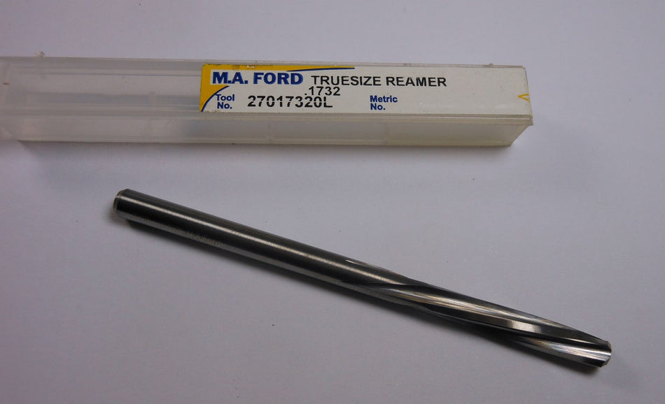 M.A. FORD TrueSize Spiral Carbide Reamer 0.1732" 4FL