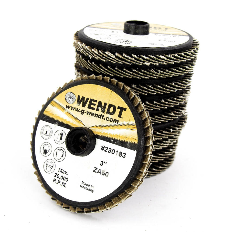 Wendt 230183 3" 60 Grit Zirconia Internal Thread Mini Flap Disc (10-Pack) -