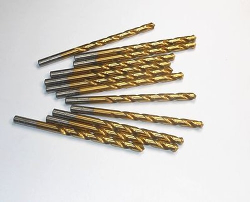 HERTEL Jobber Length Drills "B" 0.238" HSS 118° TiN 4" OAL USA (12 Pcs)