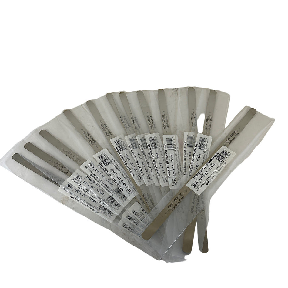 Precision Brand 77144 0.0015" x 1/2" x 12" SS Thickness Gage (Lot of 12) -