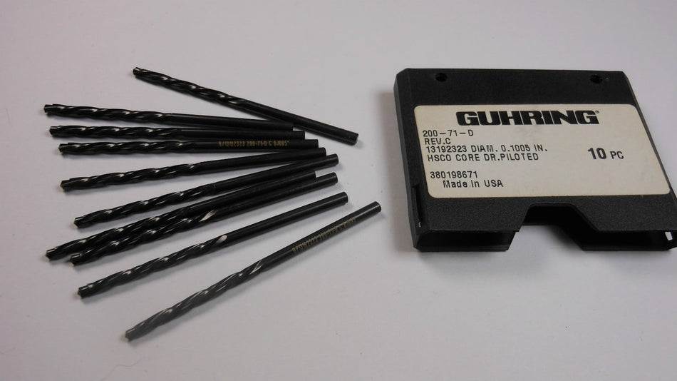 GUHRING Cobalt Drills 0.1005" 200-71-D (10 Pcs)