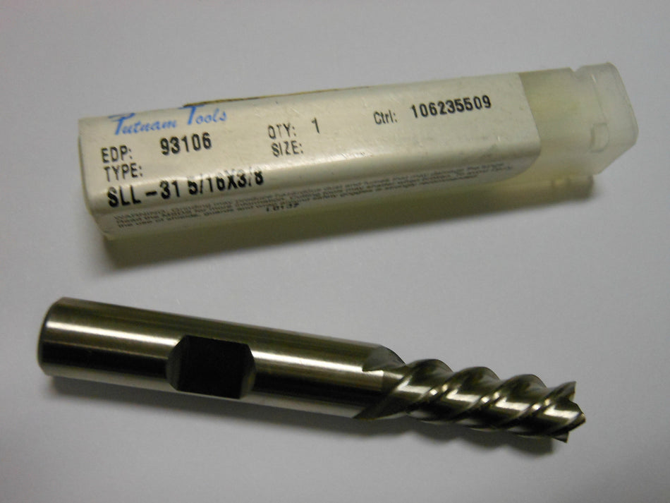 Putnam Square End Mill 5/16" 4FL 3/8" x 3/4" x 2-1/2" 93106