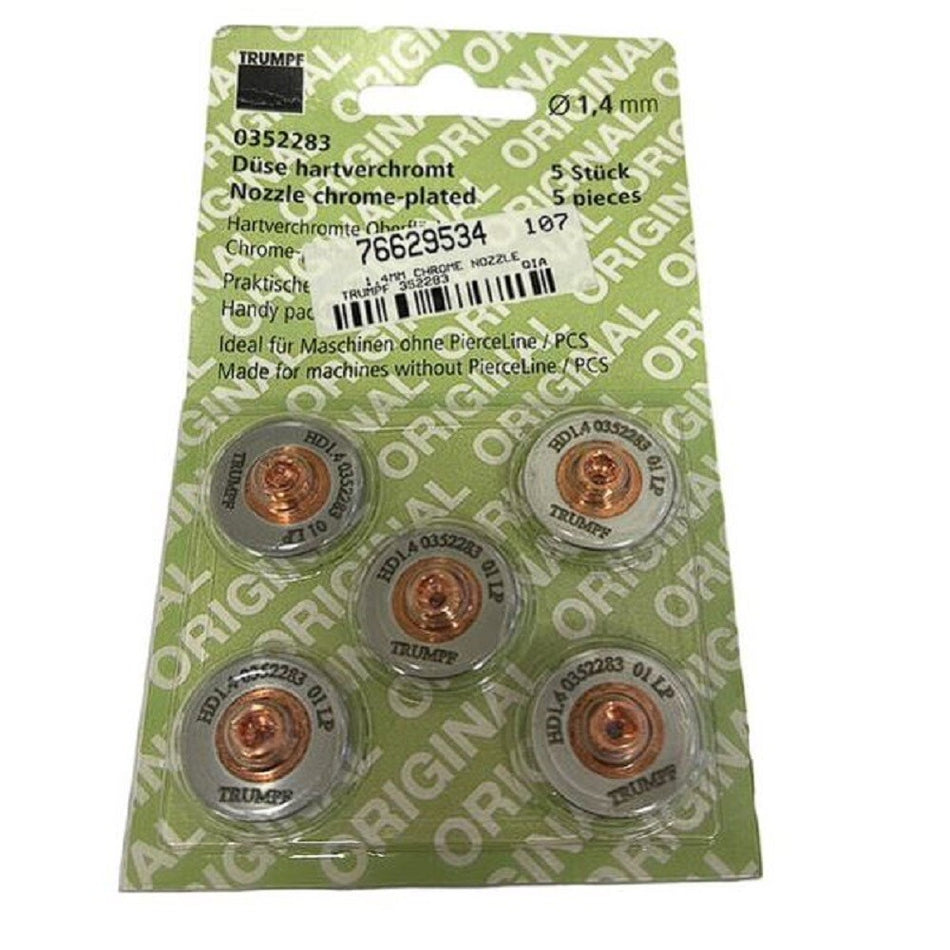 Trumpf 0352283 1.4 mm Laser Cutting Chrome-Plated Nozzle (Pack of 5) -