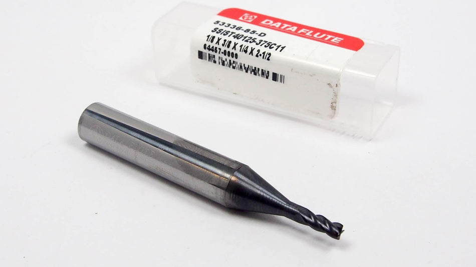 Data Flute Carbide Radius End Mill 1/8" AlTiN 0.010" Radius SSIST40125-375C11