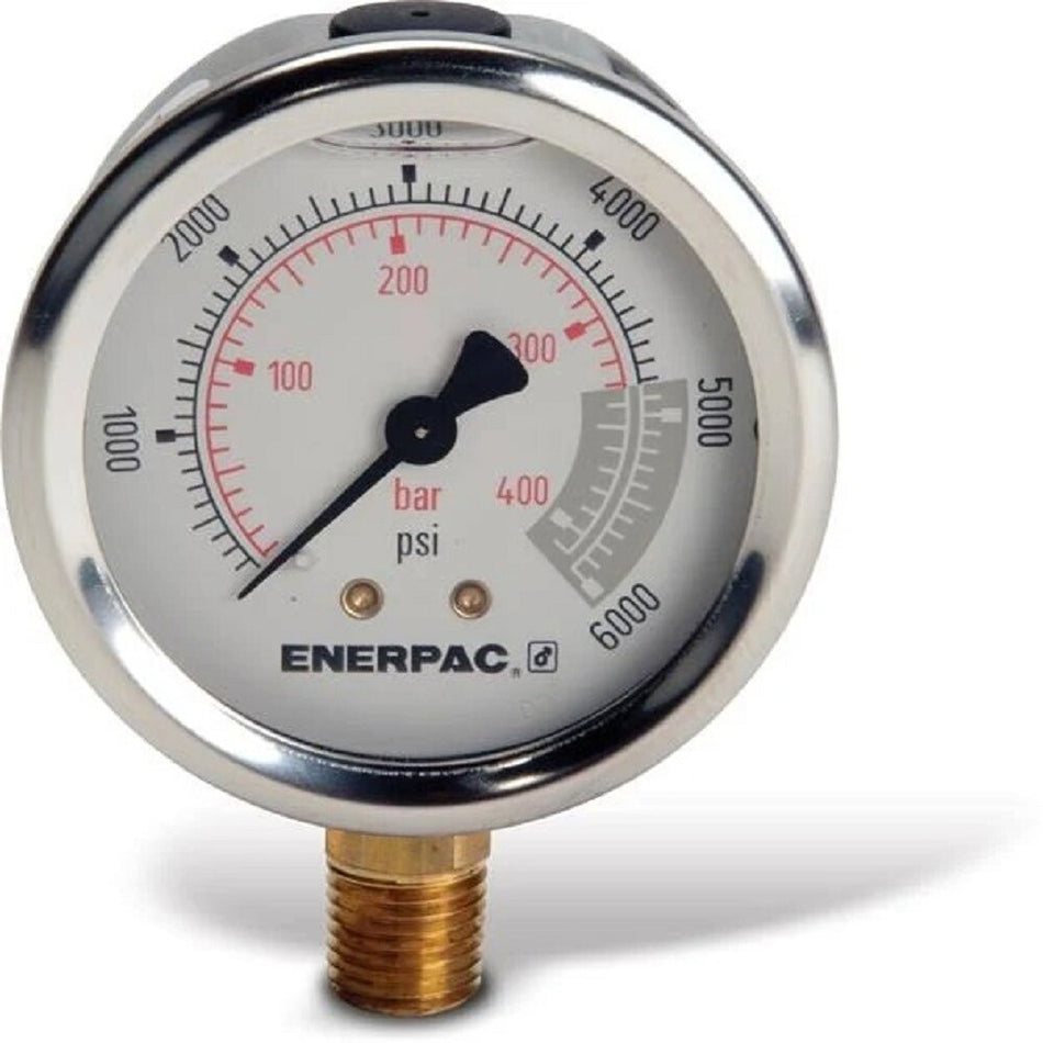Enerpac 2517SL 2.5" 6000 PSI Glycerine Filled Hydraulic Pressure Gauge -
