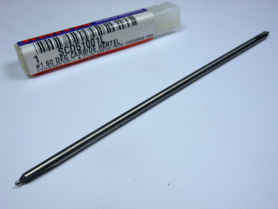 Carbide Double Comb Drill & Countersink #1 x 60° x 5" OAL USA