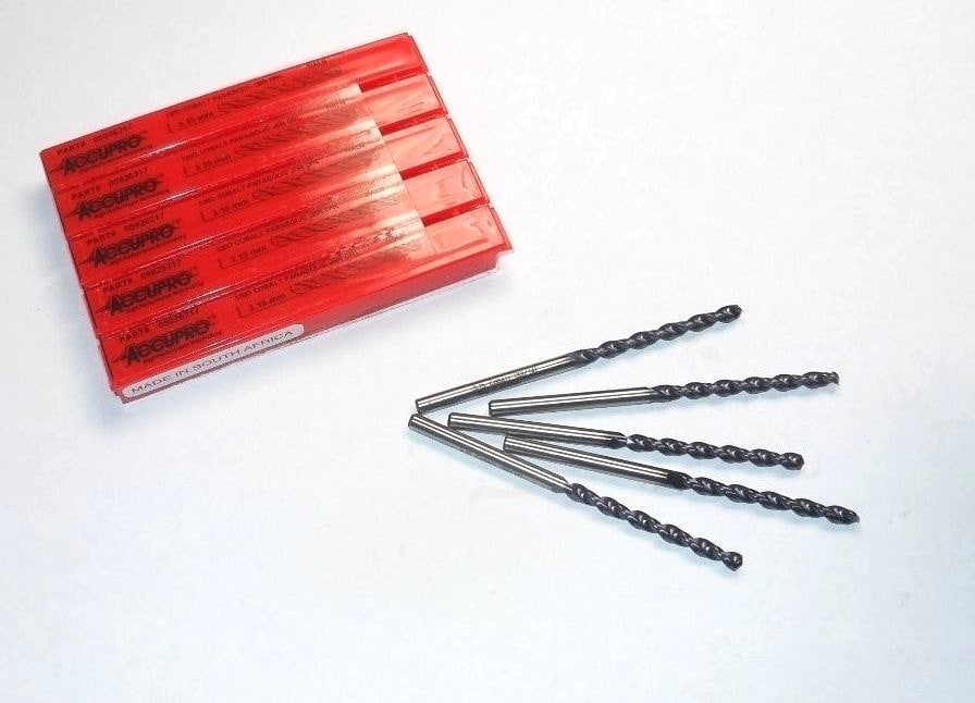 Cobalt Parabolic Jobber Length Drills 3.15mm 130° TiAlN 2-9/16" (5 Pcs)