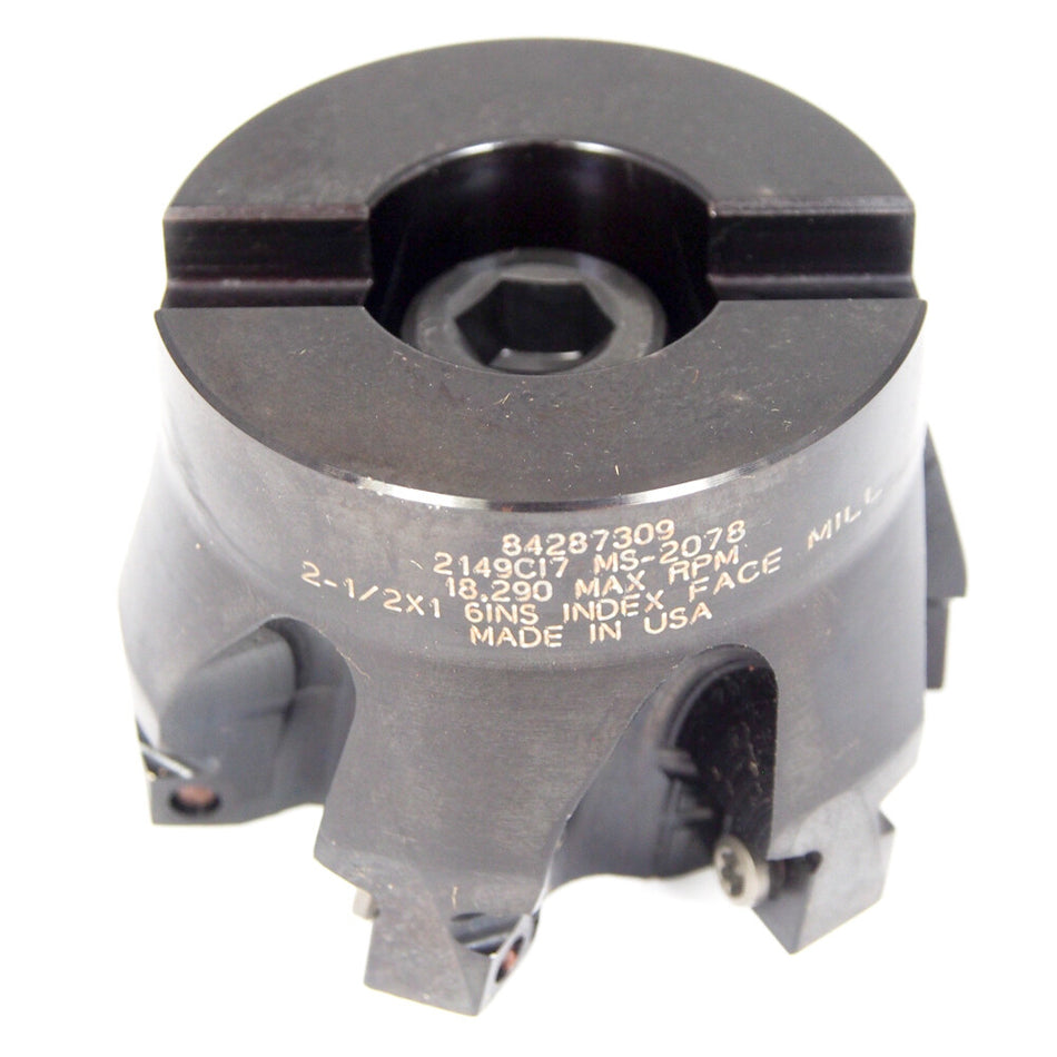 HERTEL Square-Shoulder Face Mill 2-1/2" x 1" Bore 6FL 3081168