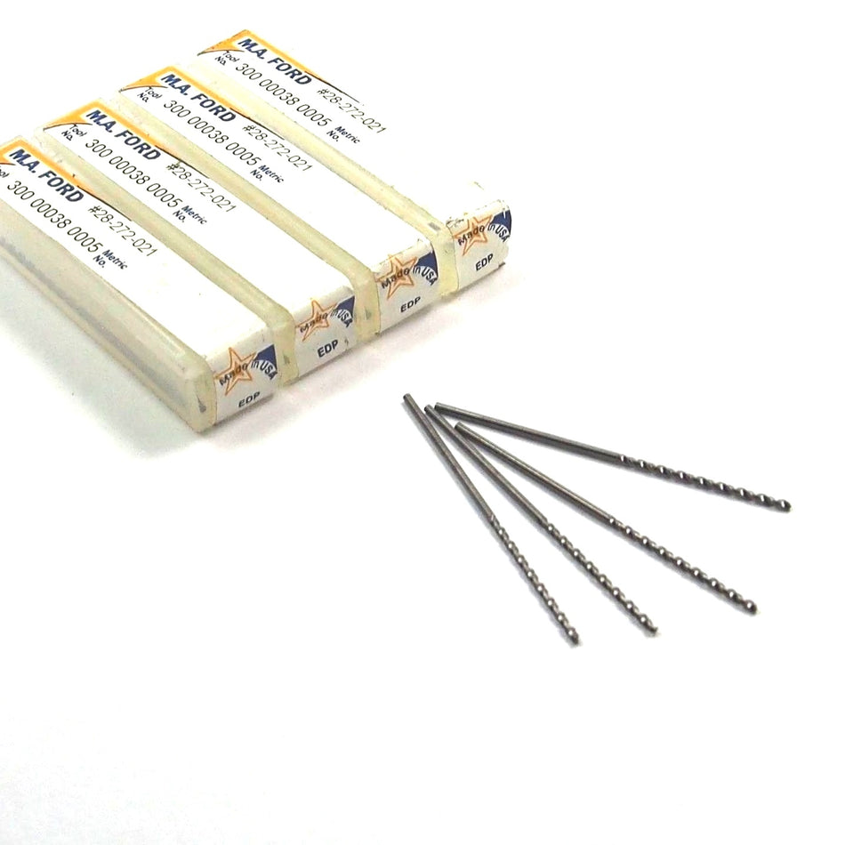 M.A. FORD Carbide Drills 300 00038 0005 #28-272-021 USA (4 Pcs)