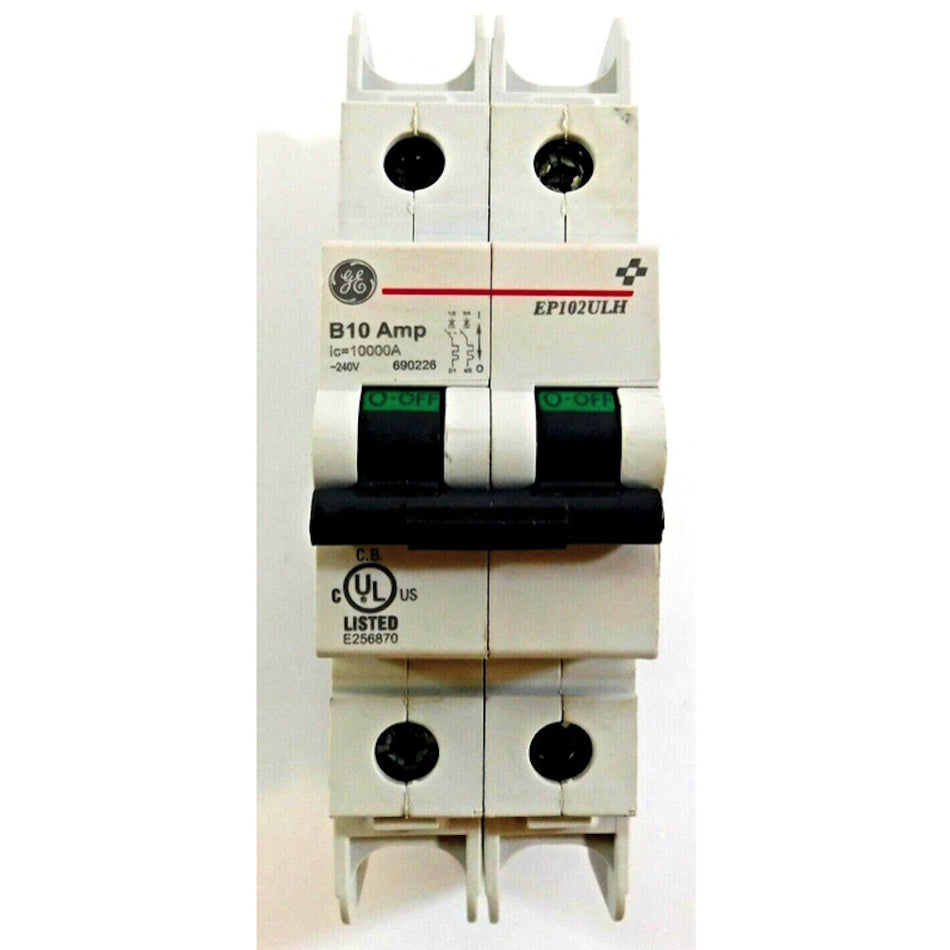 GE EP102ULHB10 240VAC/110VDC 10A 2-Poles Miniature Circuit Breaker -