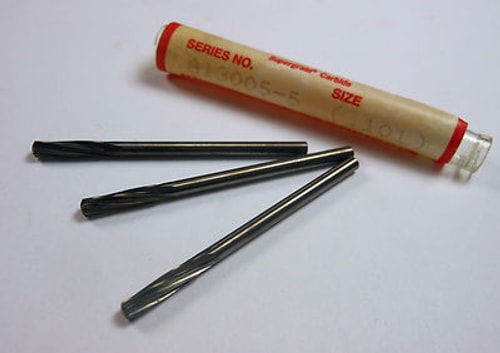 BAY STATE Carbide Spiral Chucking Reamers 0.101" 6FL A13005-5 (3 Pcs)